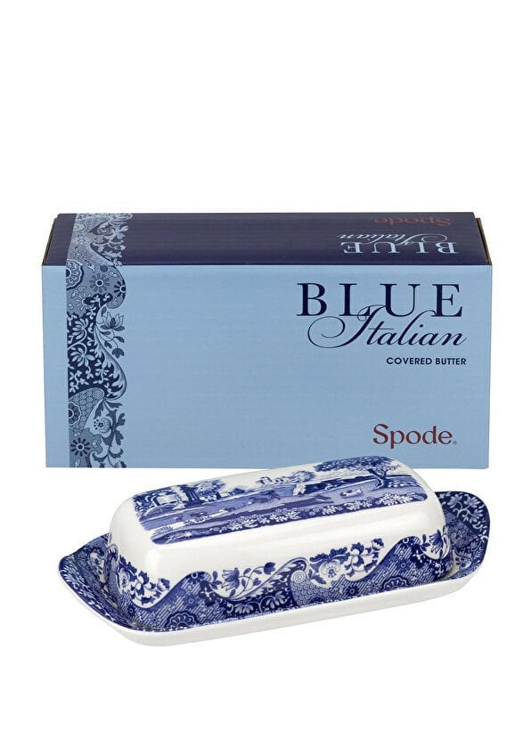 Spode Blue Italian Porselen Tereyağlık