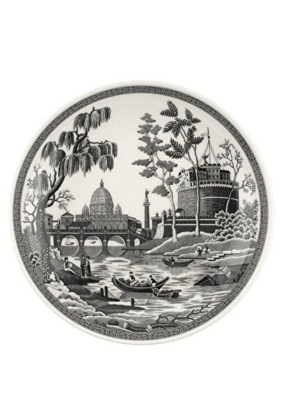 Spode Heritage Siyah Desenli Porselen Çorba Tabağı