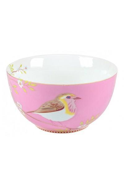 Pip Kuş Desenli Pembe Kase 15 Cm.