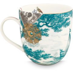 Heritage Turkuaz Gemi Desenli Büyük Kupa 300 ml
