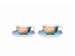 Royal 2li Mavi Çiçek Desenli Çay / Kahve Fincanı